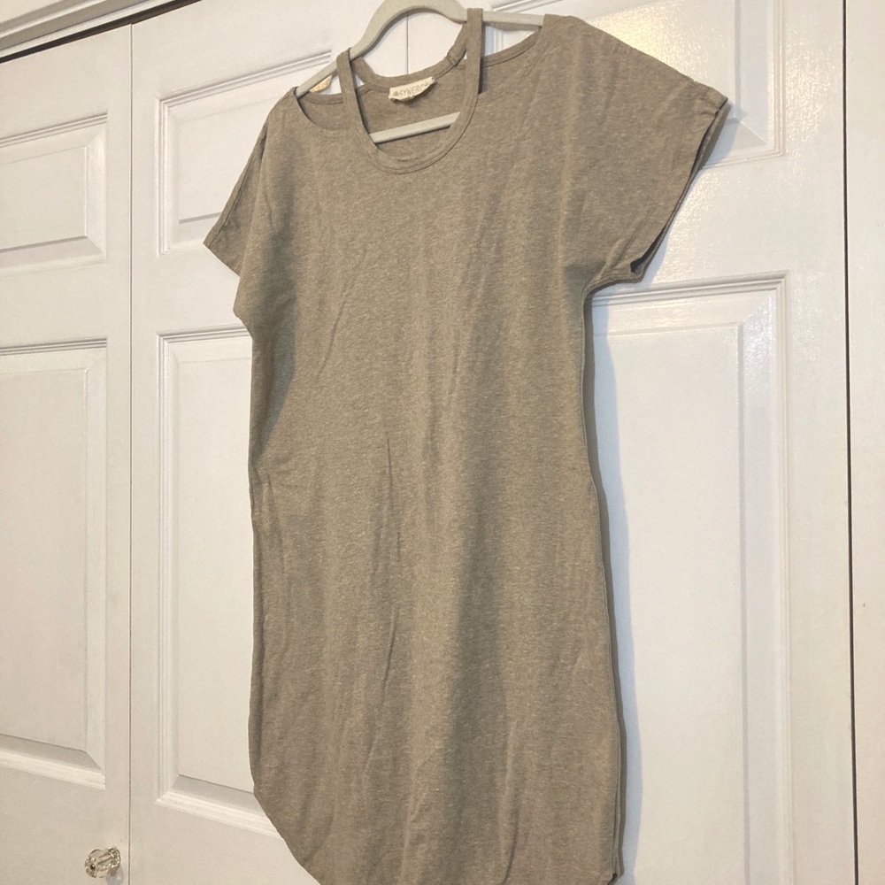 Cut-Out Organic Cotton Oatmeal Dress